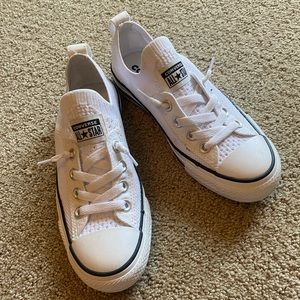 Converse white slip on sneakers